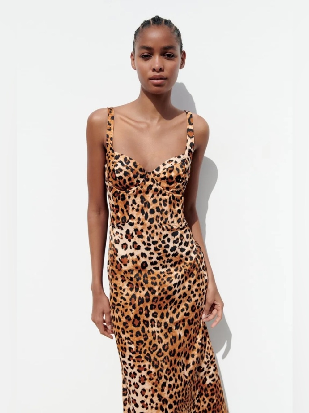ZARA Animal Print Corset Midi Dress | Size M | NWOT